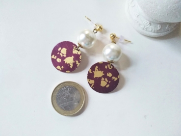 upcycling ohrringe blau gold